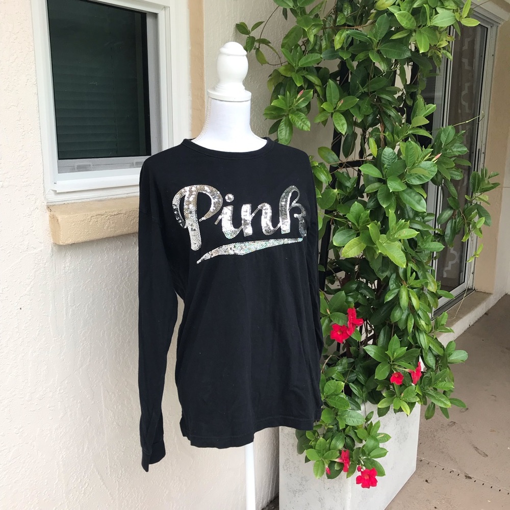 PINK VS Victoria’s Secret bling sequin long sleeve tee